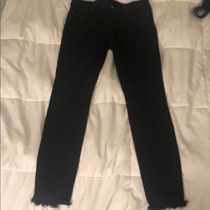 Black skinny/stretch Joes mid-rise fringe